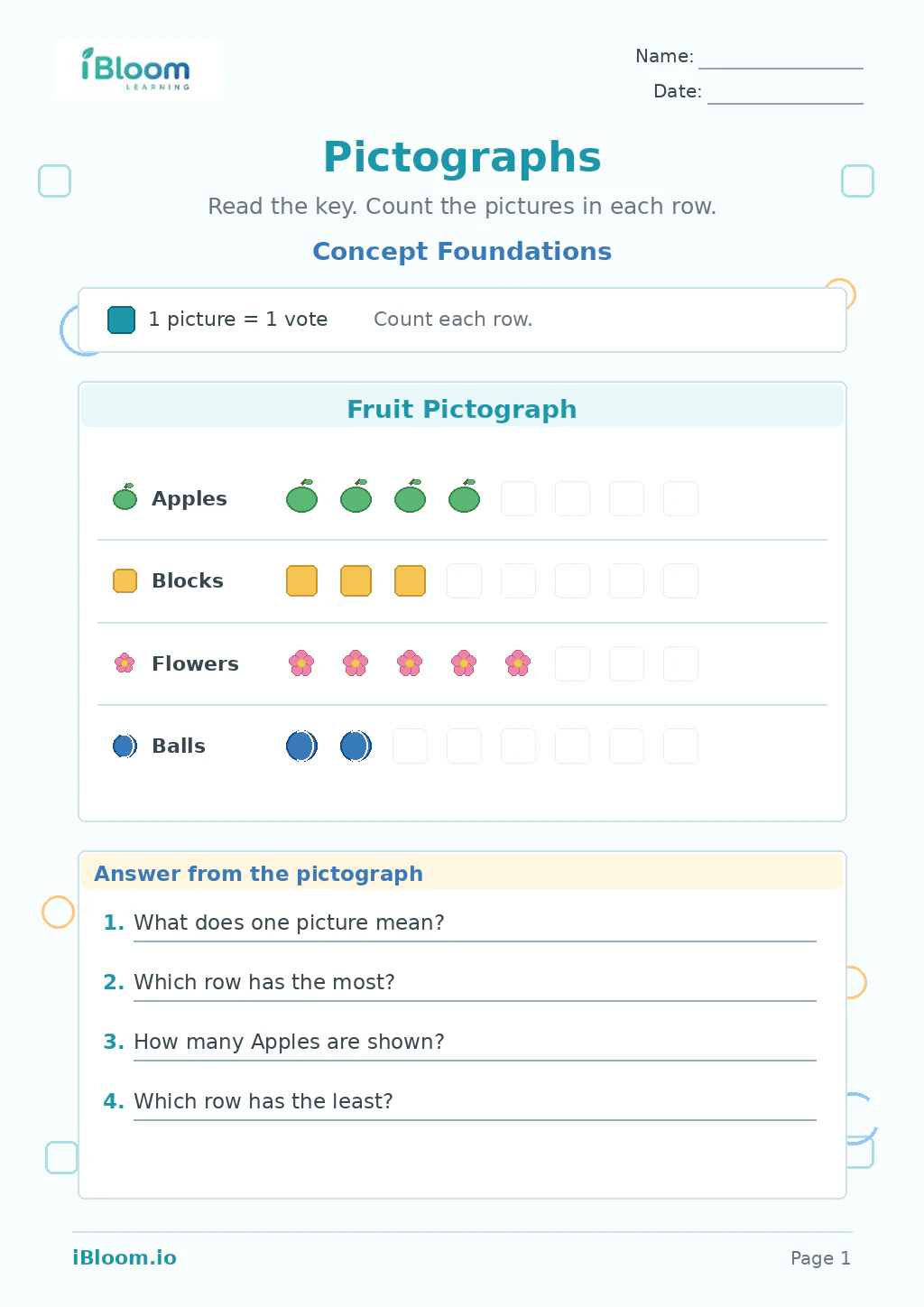 Preview page 1 of Pictographs — Concept Foundations