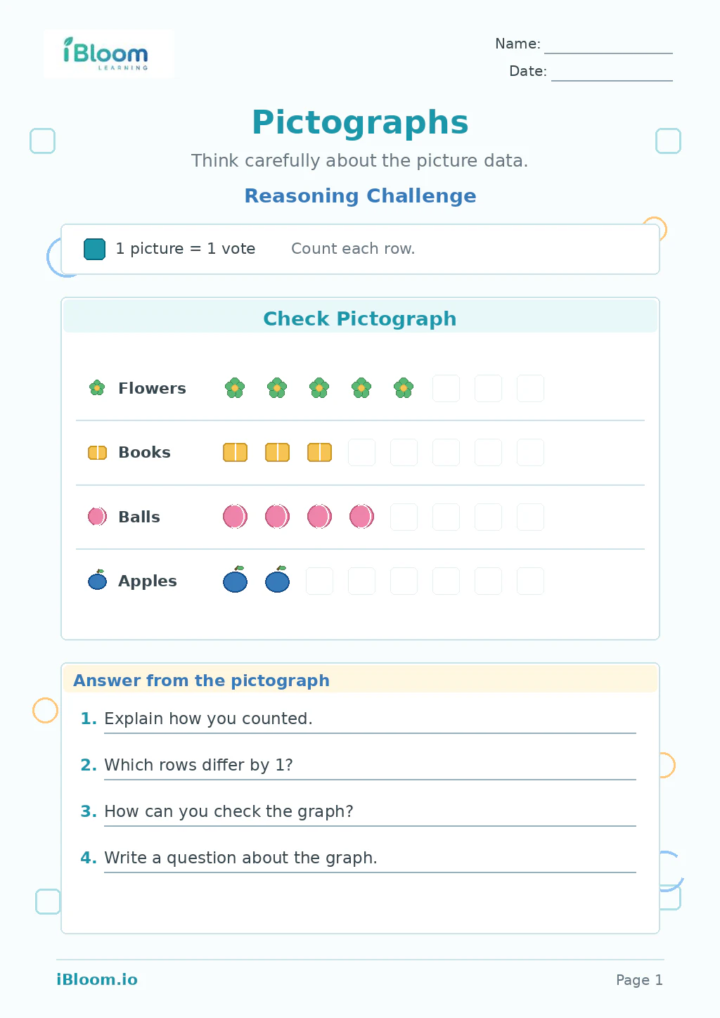 Preview of Pictographs — Reasoning Challenge worksheet