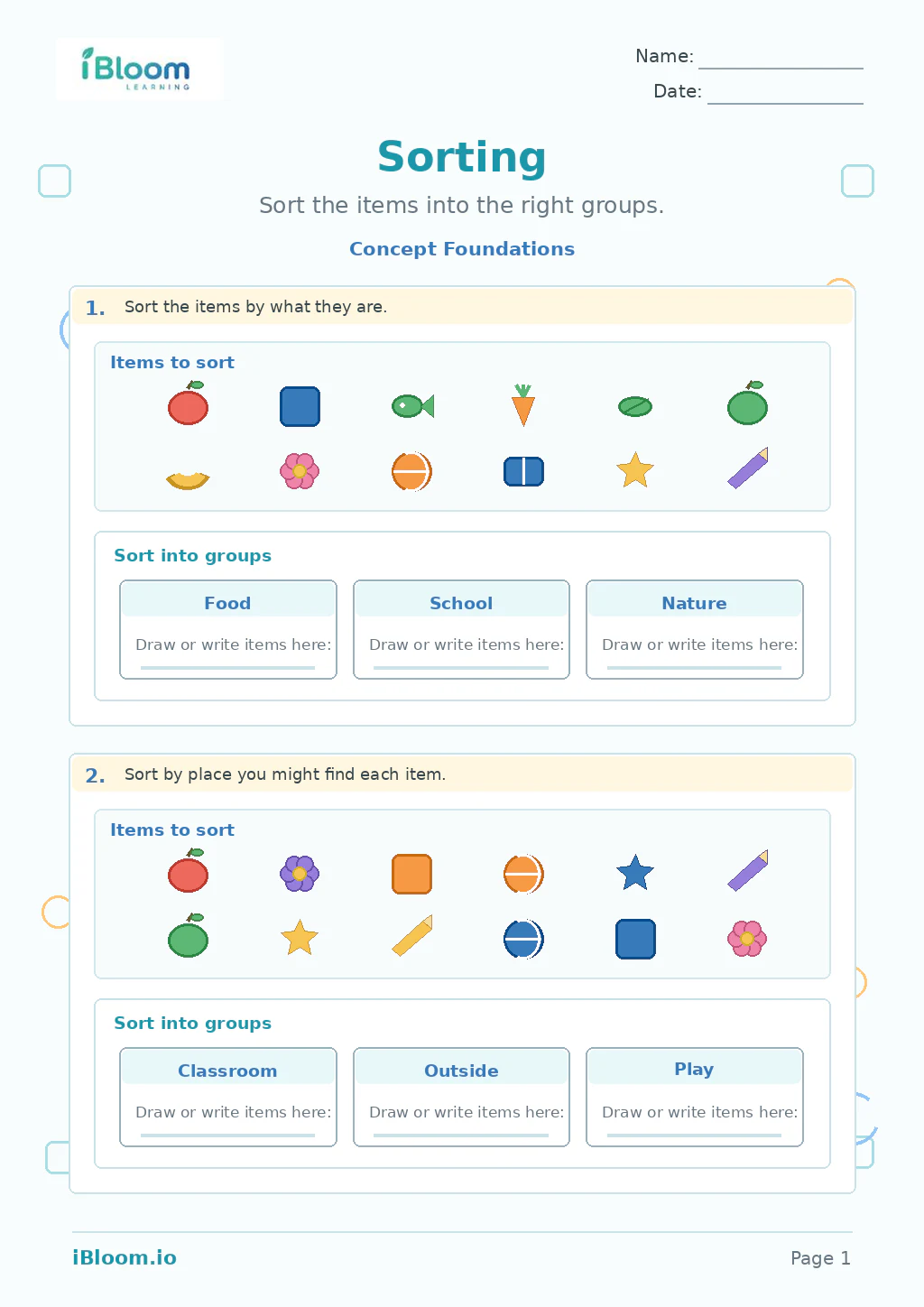 Preview page 1 of Sorting — Concept Foundations