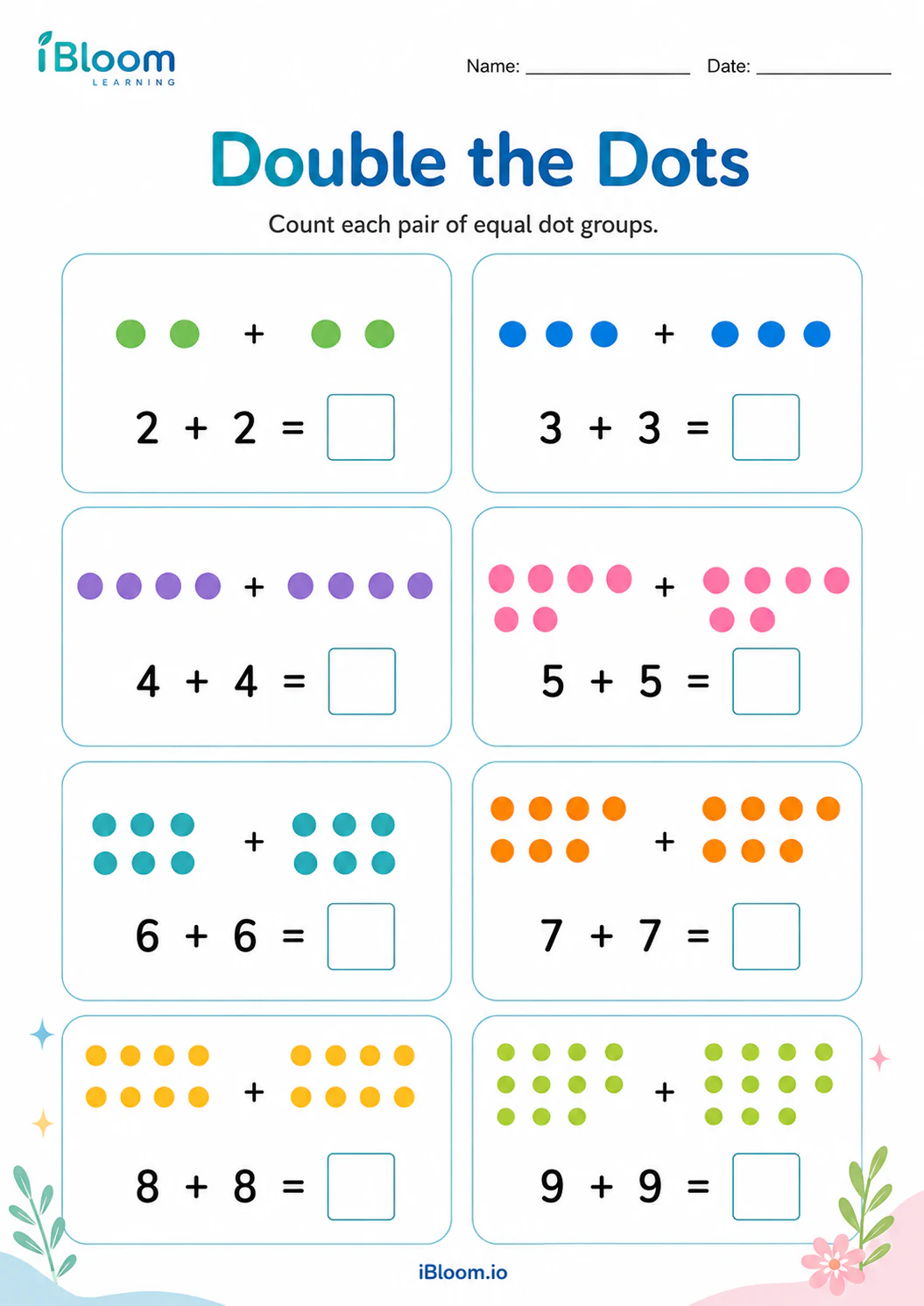 Preview of Double the Dots worksheet