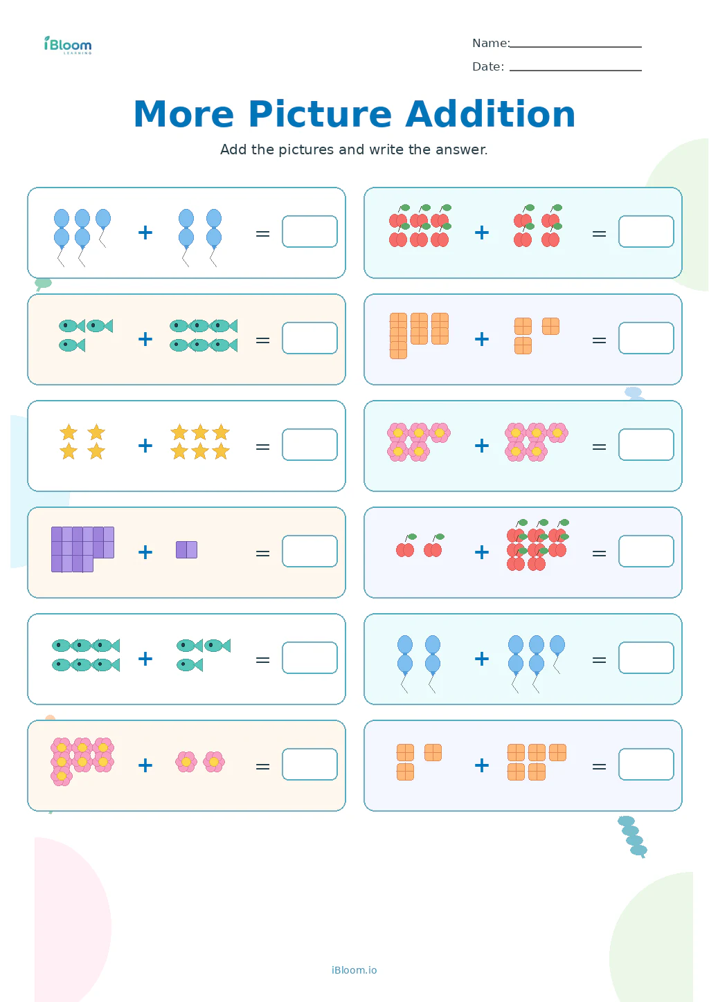 Preview of More Picture Addition worksheet