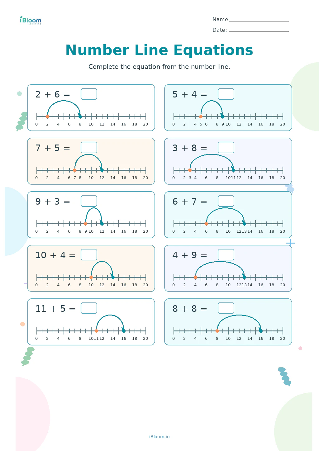 Preview page 1 of Number Line Equations