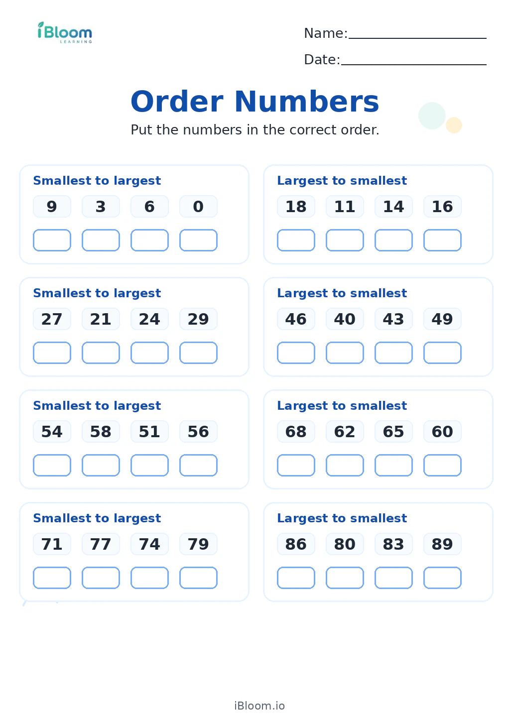 Preview page 1 of Order Numbers