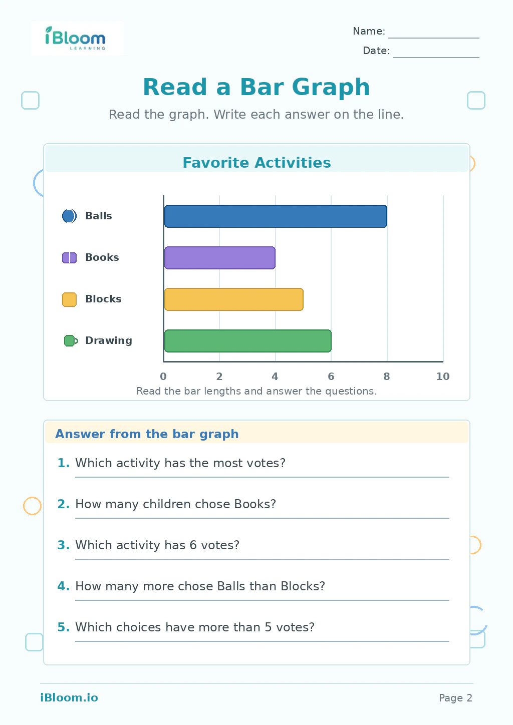 Preview page 1 of Read a Bar Graph