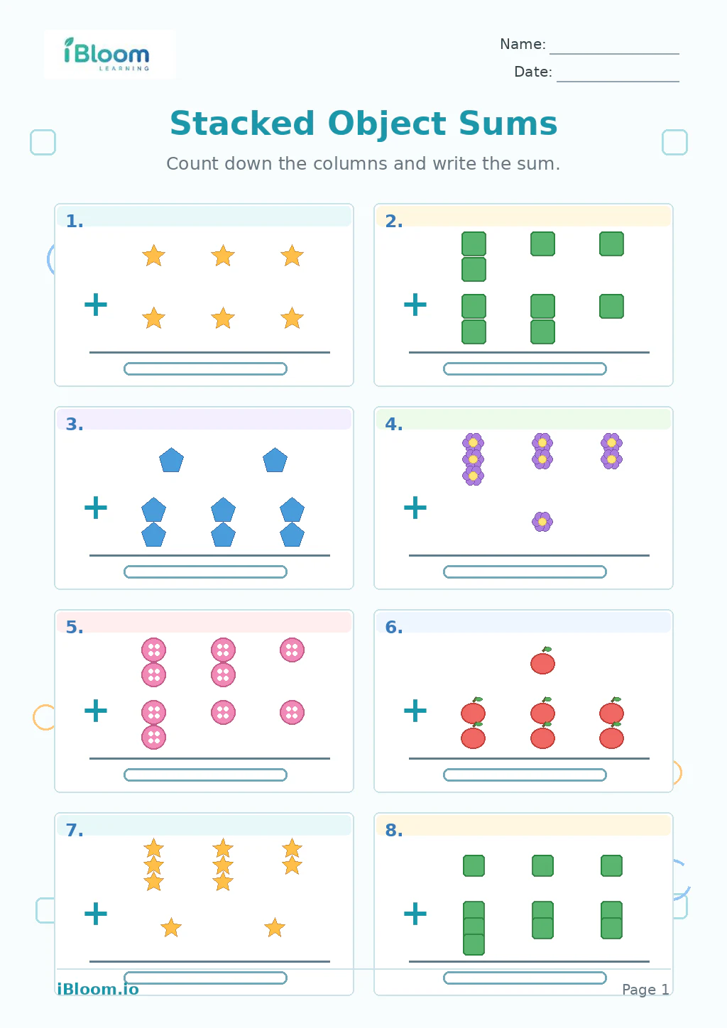 Preview page 1 of Stacked Object Sums
