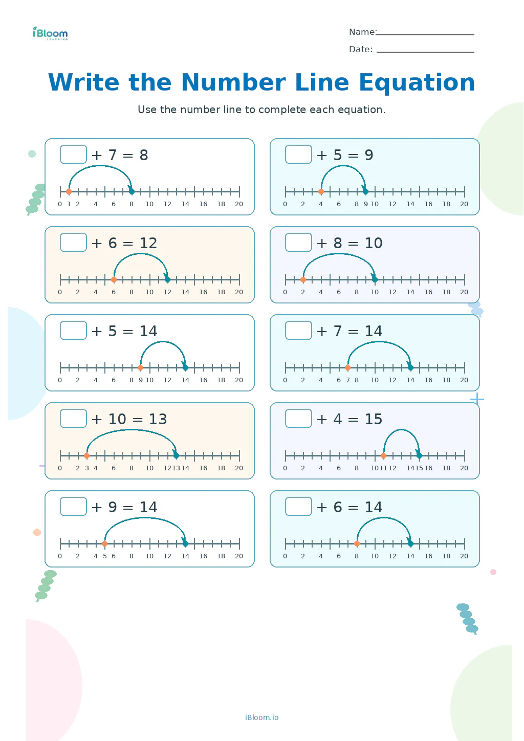 Preview page 1 of Write the Number Line Equation