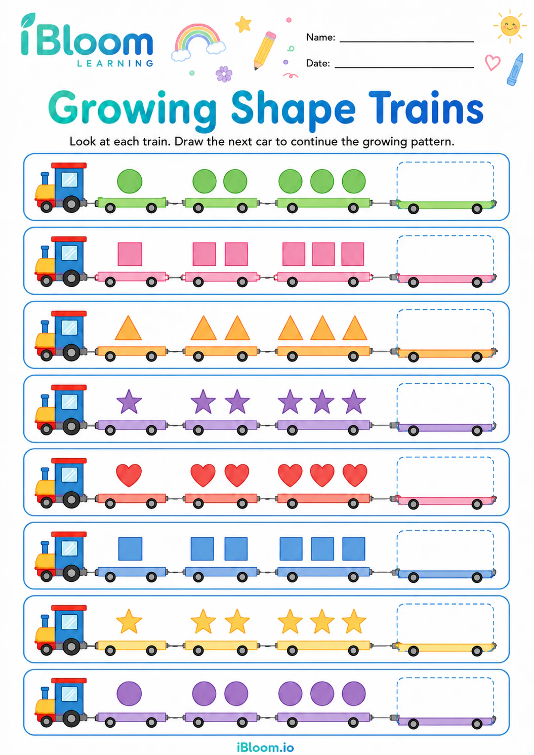 Preview page 1 of Growing Shape Trains