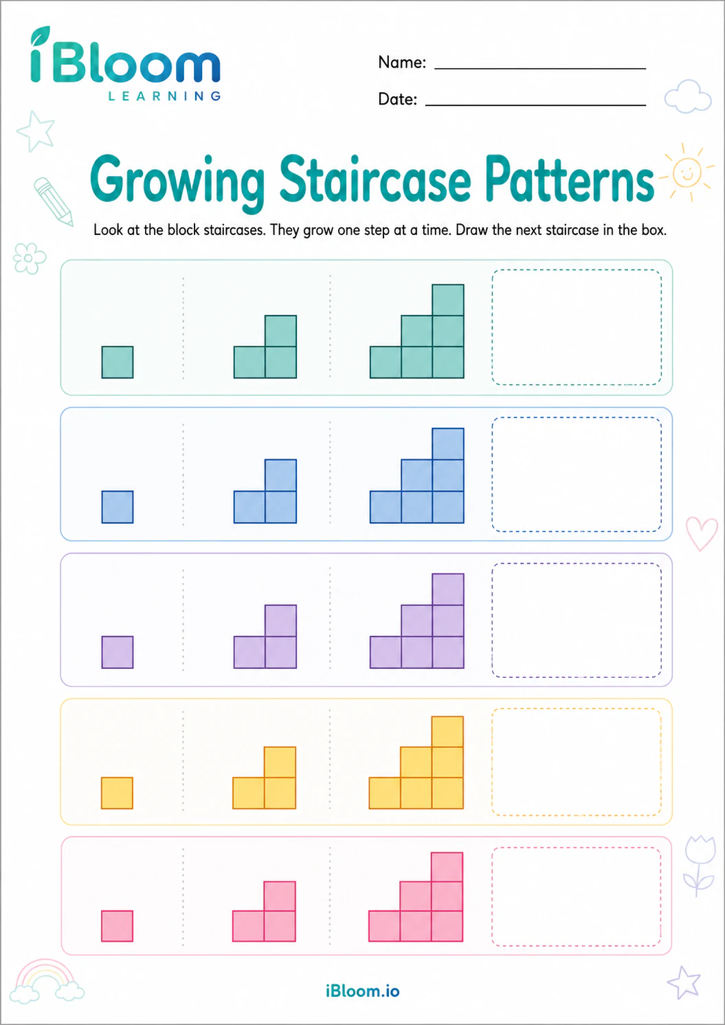 Preview of Growing Staircase Patterns worksheet