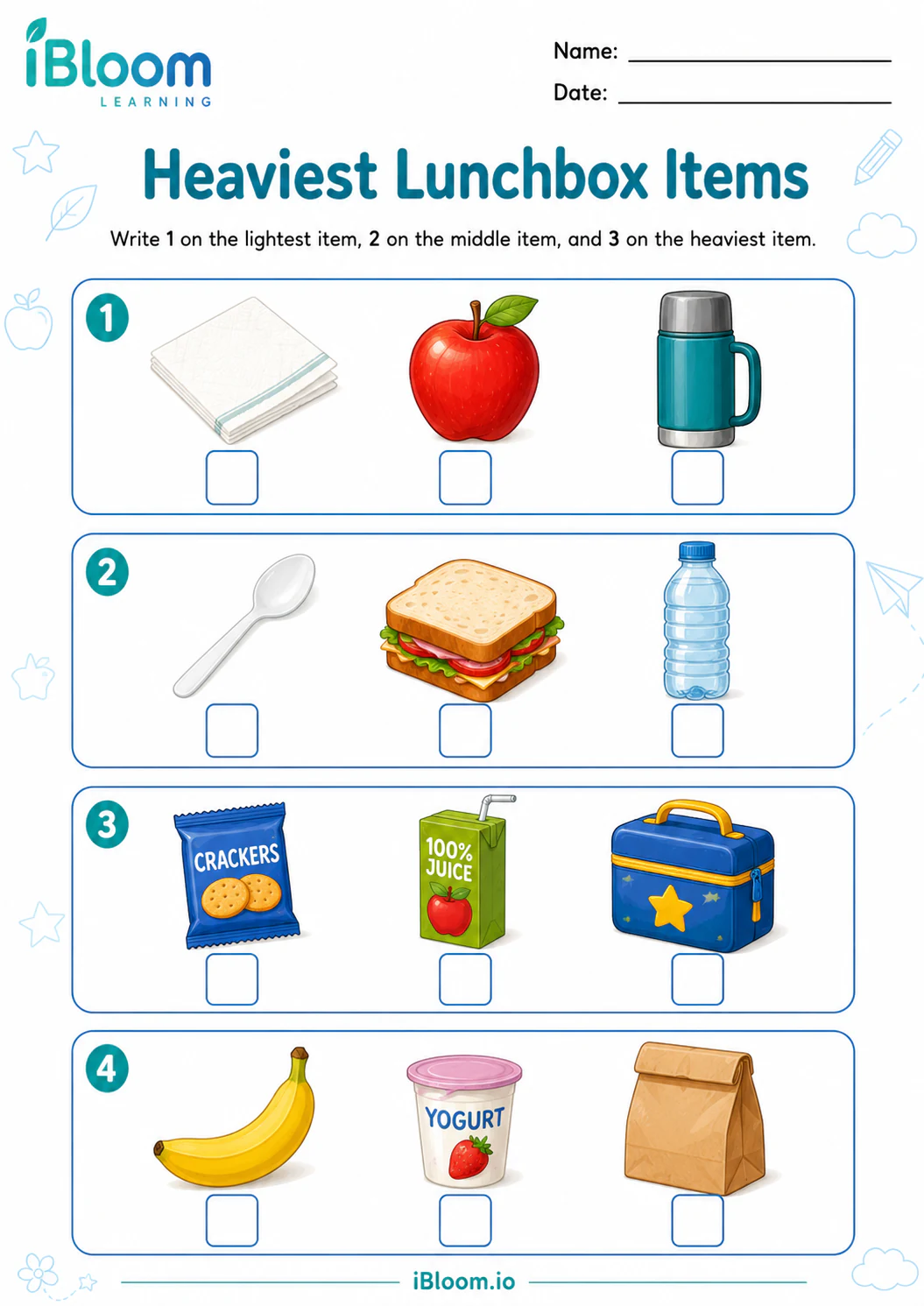 Preview page 1 of Heaviest Lunchbox Items