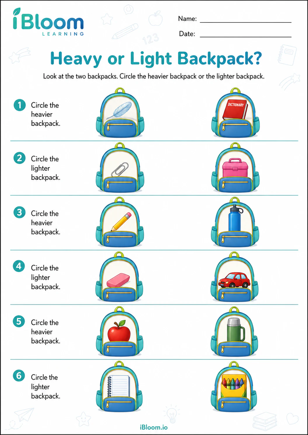 Preview page 1 of Heavy or Light Backpack?