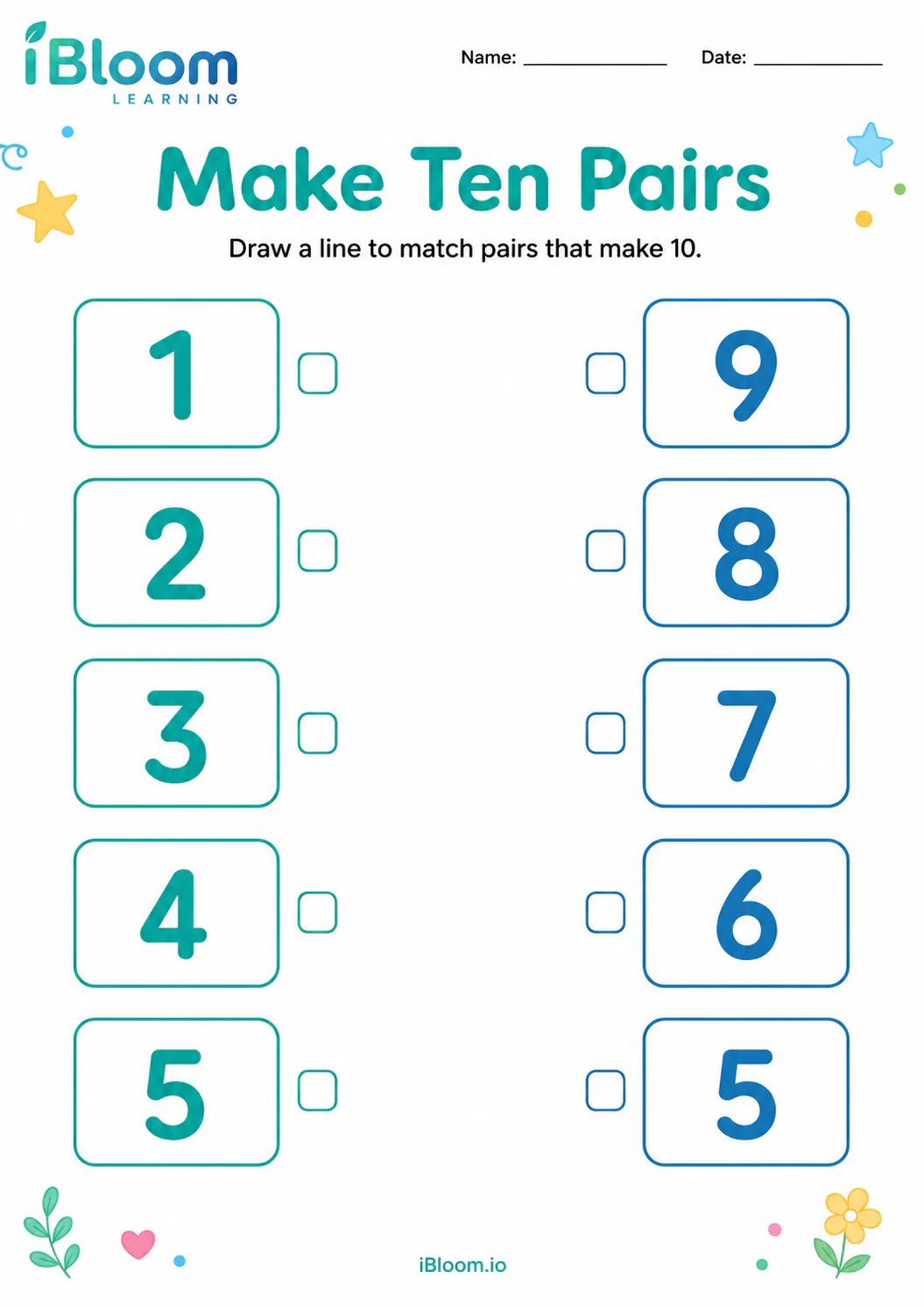 Preview page 1 of Make Ten Pairs