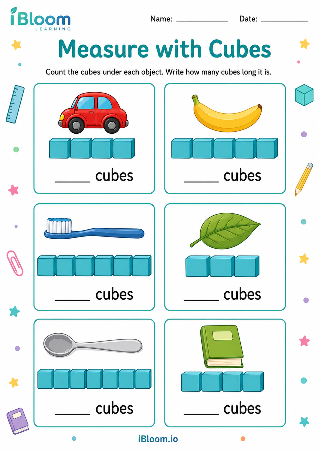 Preview page 1 of Measure with Cubes
