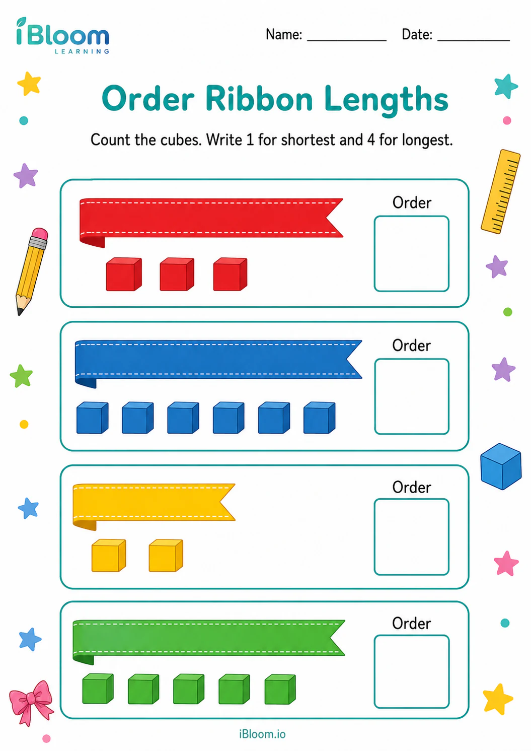 Preview of Order Ribbon Lengths worksheet