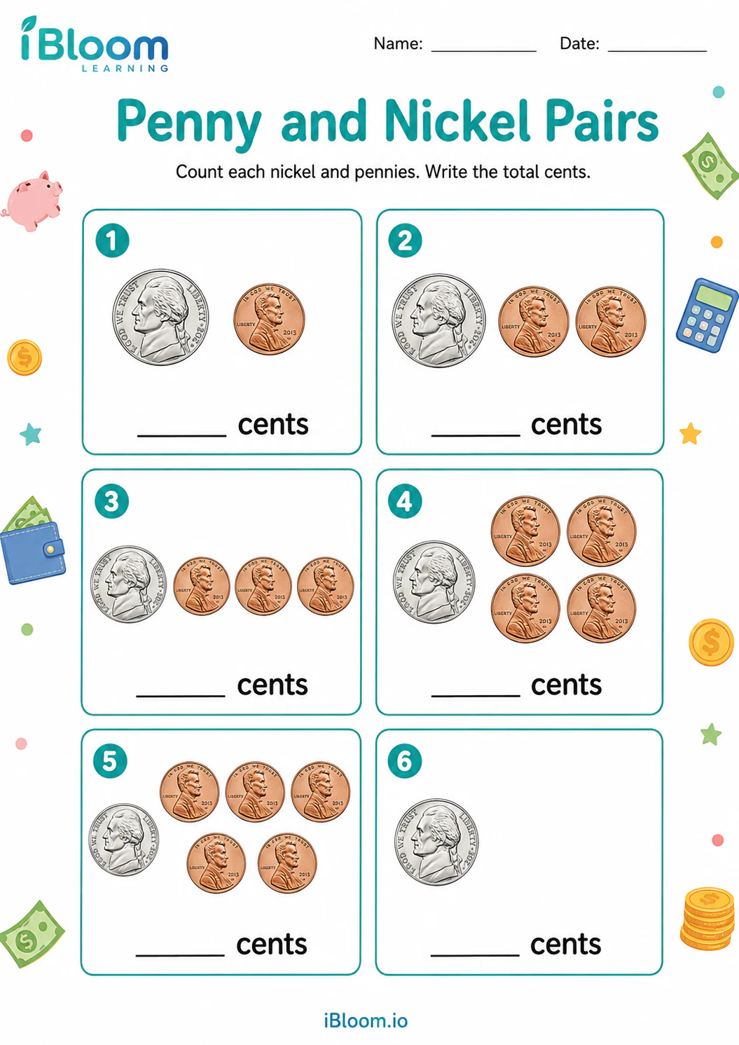Preview page 1 of Penny and Nickel Pairs