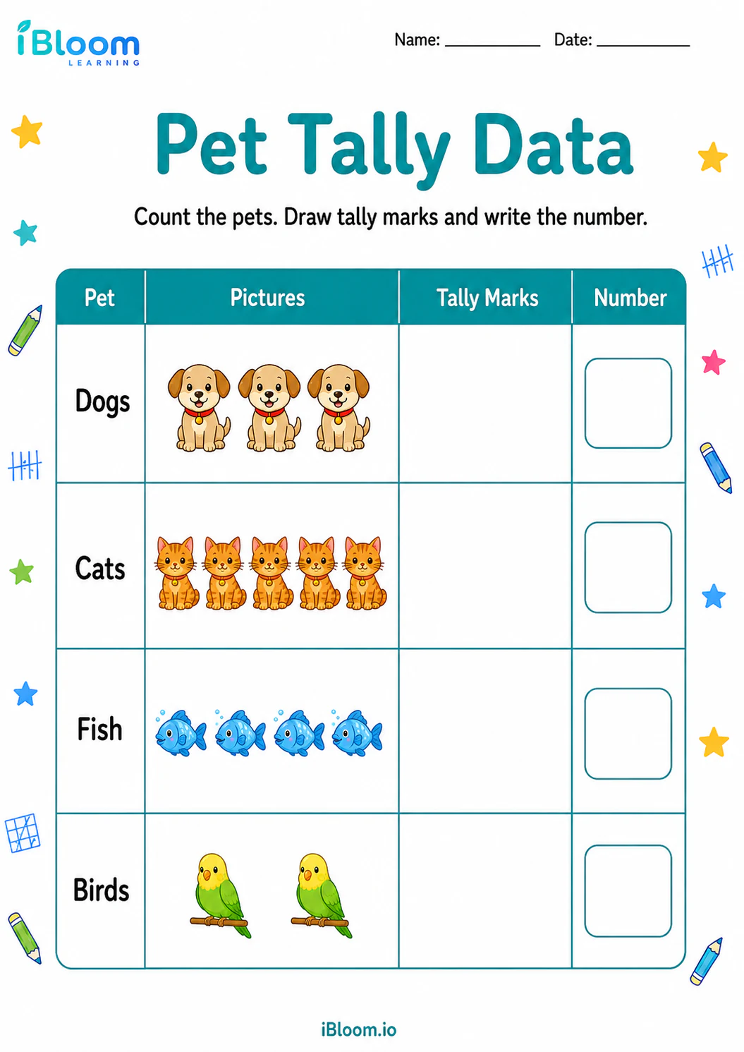 Preview page 1 of Pet Tally Data