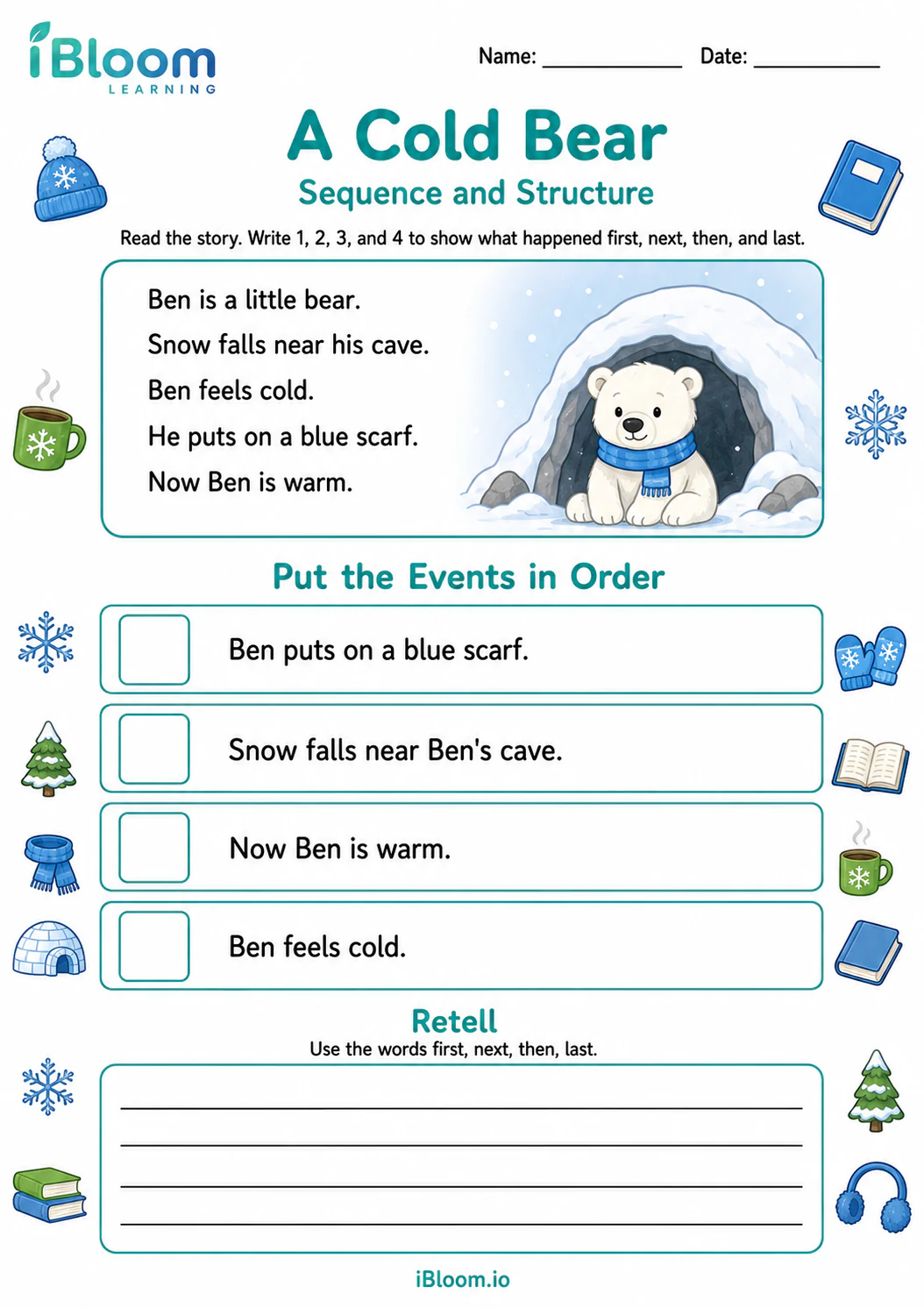 Preview of A Cold Bear — Sequence and Structure worksheet
