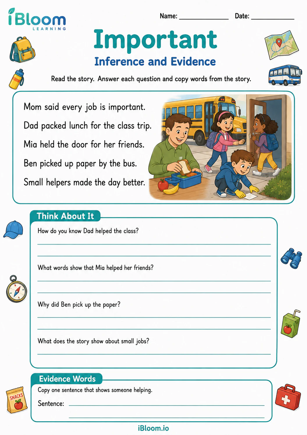 Preview page 1 of Important — Inference and Evidence