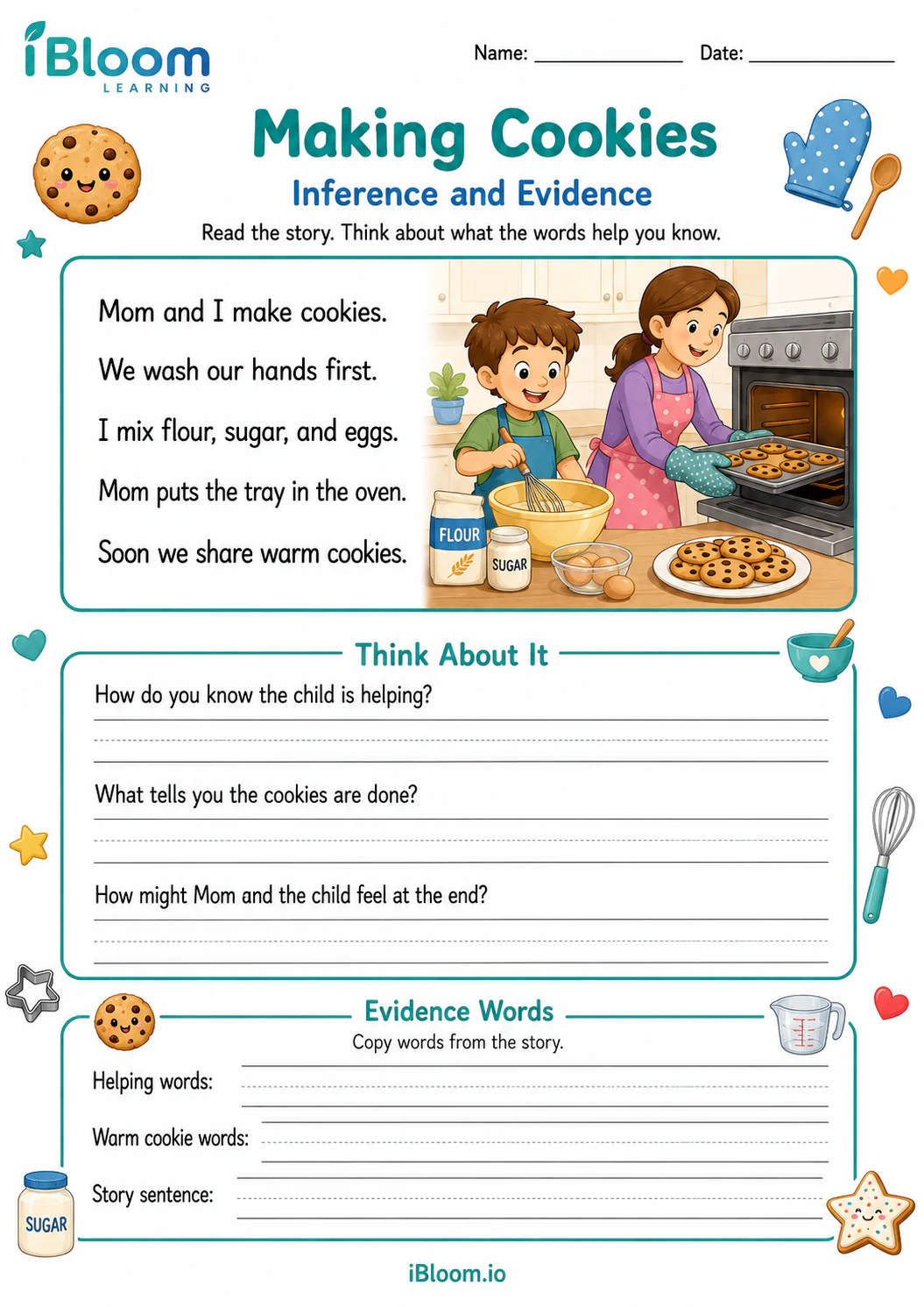 Preview page 1 of Making Cookies — Inference and Evidence
