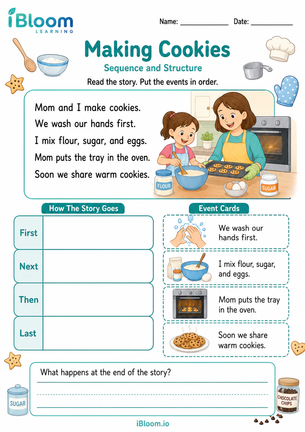 Preview page 1 of Making Cookies — Sequence and Structure