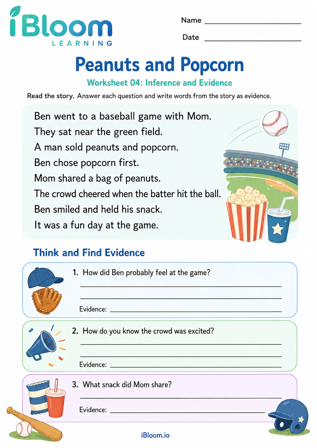 Preview page 1 of Peanuts Popcorn — Inference and Evidence