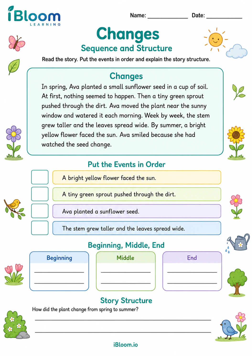 Preview of Changes — Sequence and Structure worksheet