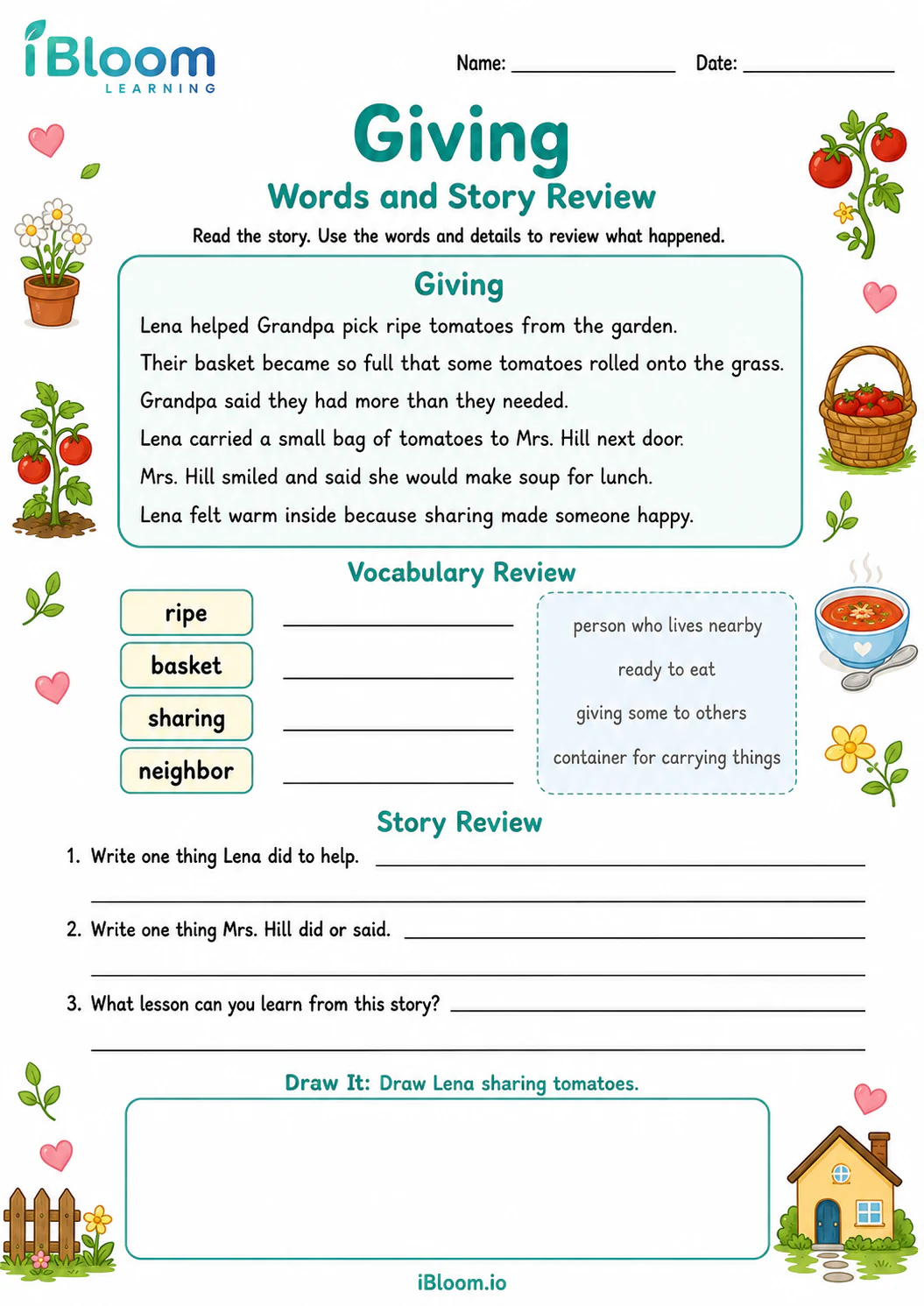 Preview page 1 of Giving — Mixed Comprehension Challenge
