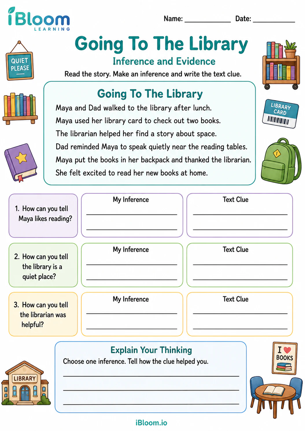 Preview page 1 of Going To The Library — Inference and Evidence