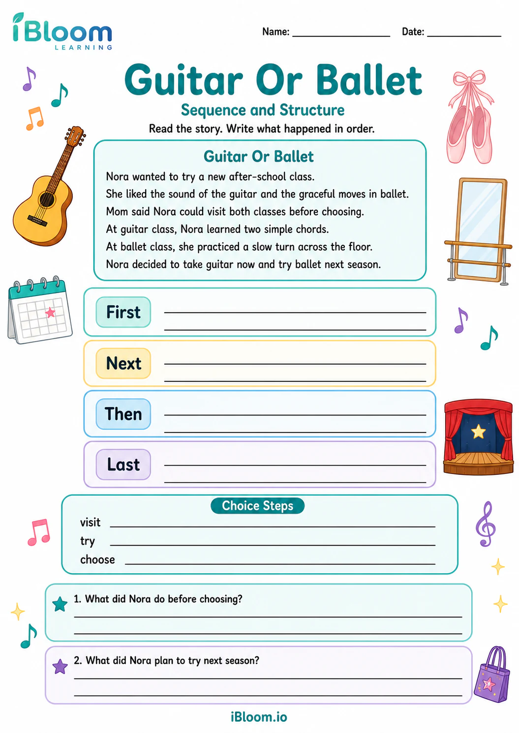 Preview page 1 of Guitar Or Ballet — Sequence and Structure