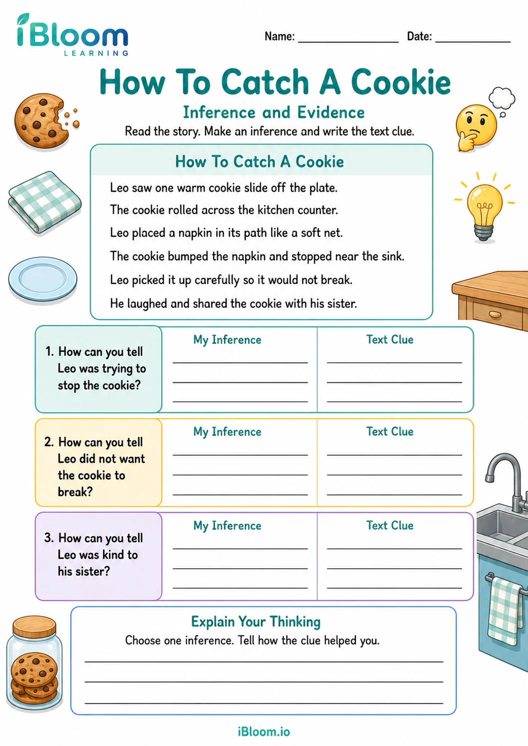 Preview page 1 of How To Catch A Cookie — Inference and Evidence