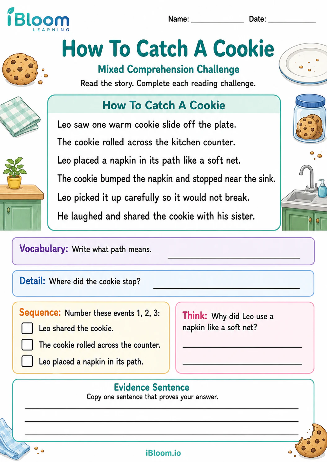 Preview page 1 of How To Catch A Cookie — Mixed Comprehension Challenge