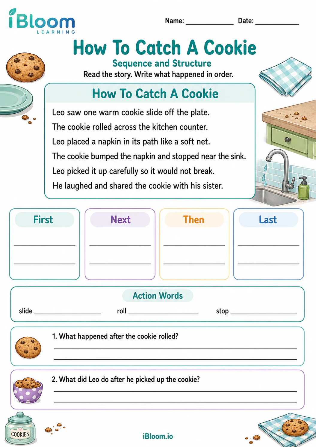 Preview page 1 of How To Catch A Cookie — Sequence and Structure