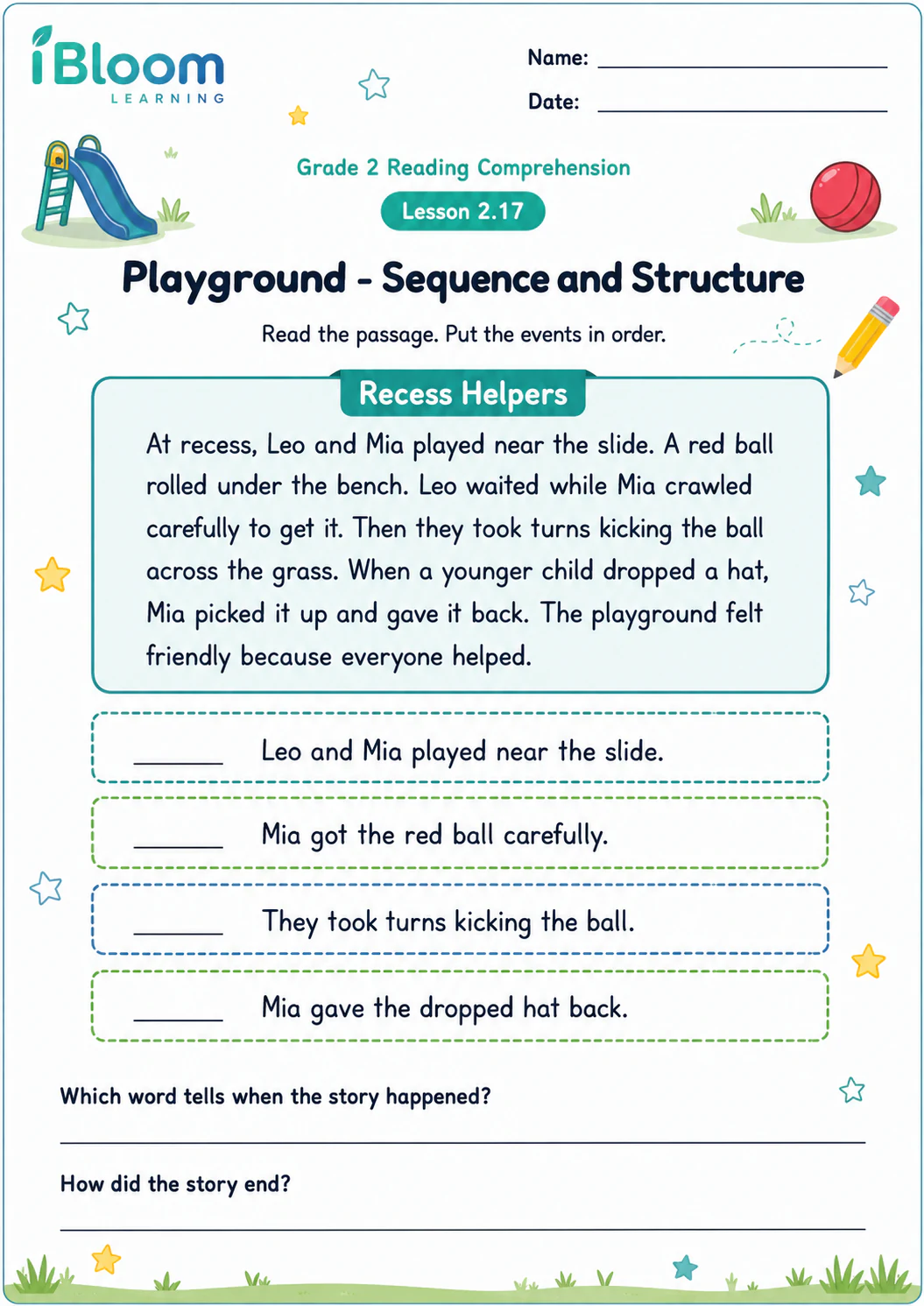 Preview page 1 of Playground — Sequence and Structure