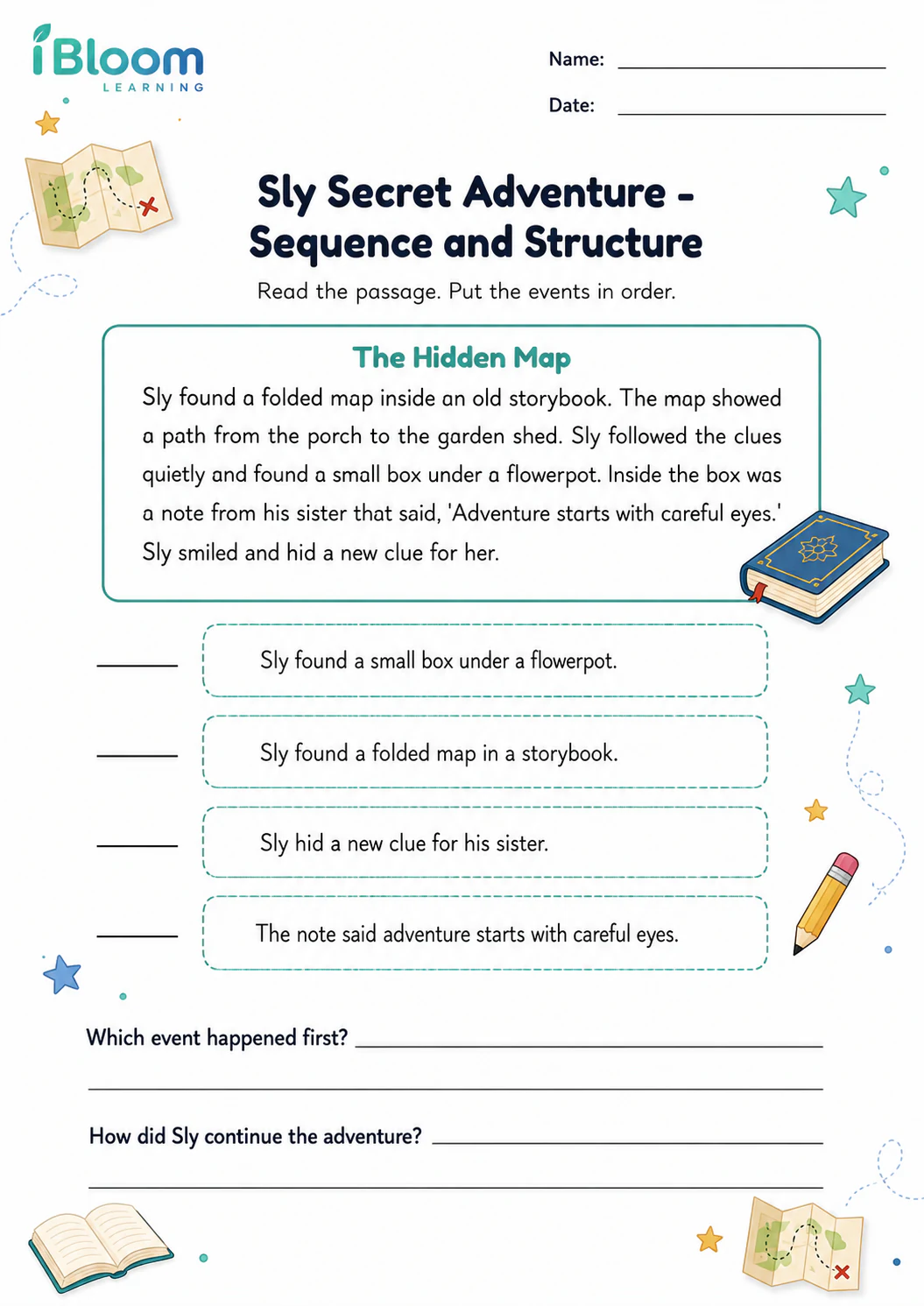 Preview page 1 of Sly Secret Adventure — Sequence and Structure