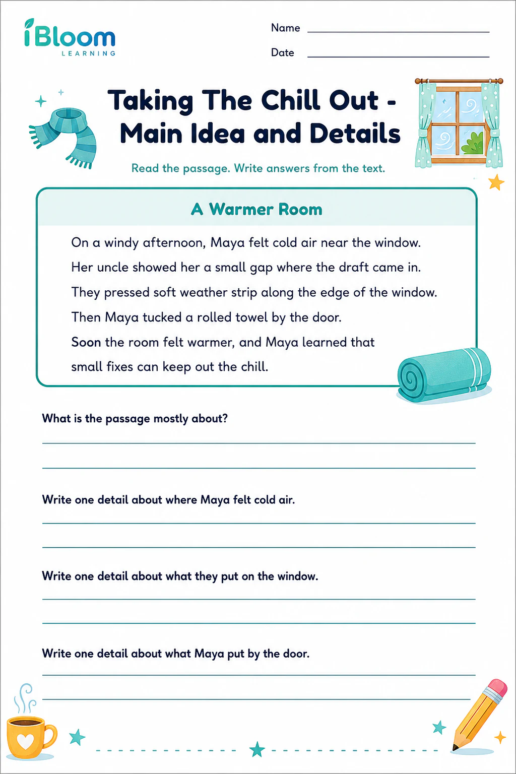 Preview page 1 of Taking The Chill Out — Main Idea and Details