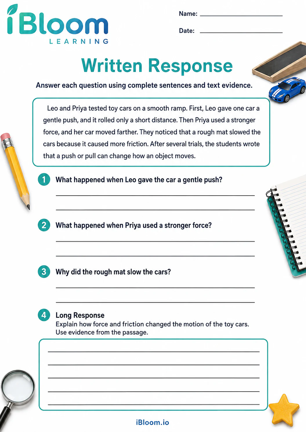 Preview page 1 of Force — Written Response