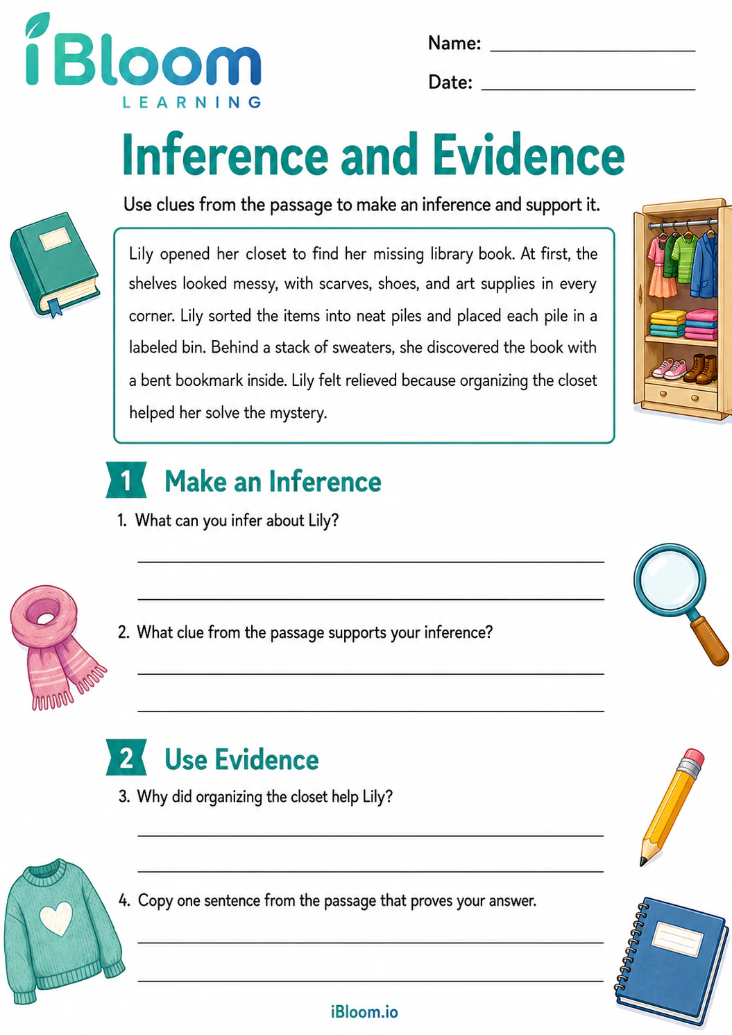 Preview page 1 of Girl Closet — Inference and Evidence