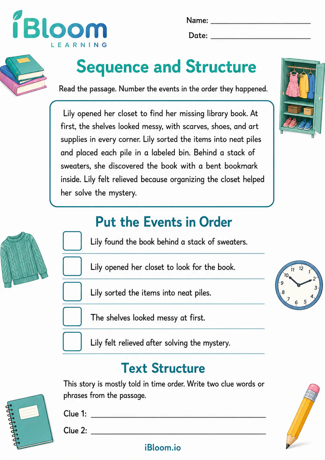 Preview page 1 of Girl Closet — Sequence and Structure