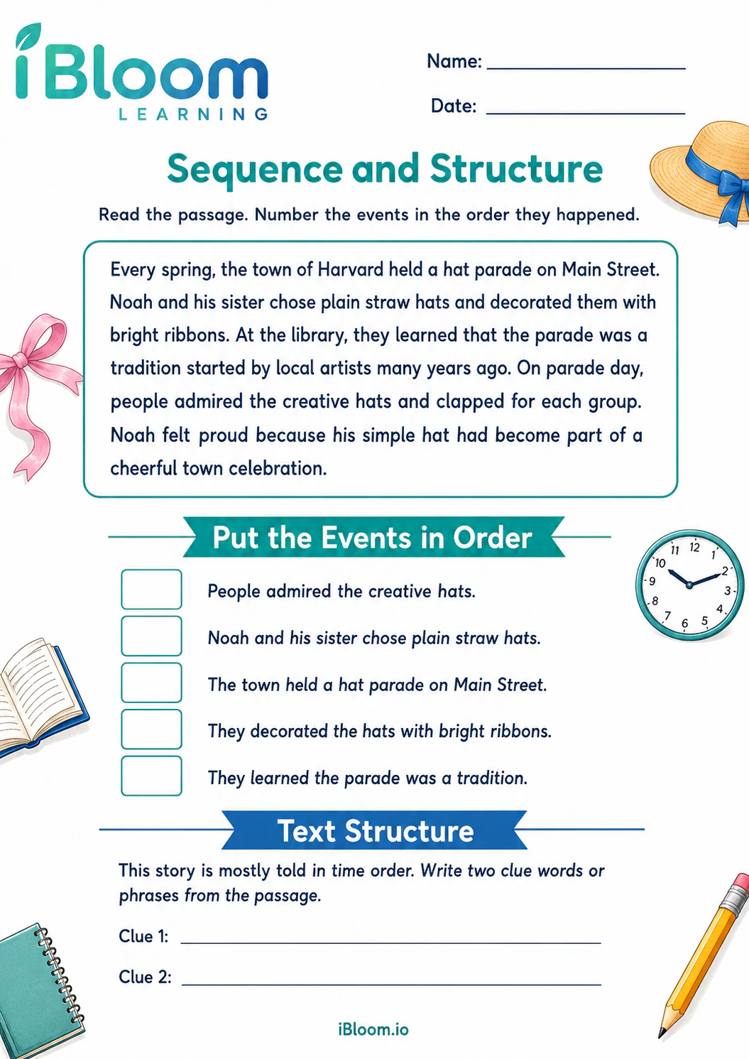 Preview page 1 of Hats In Harvard — Sequence and Structure