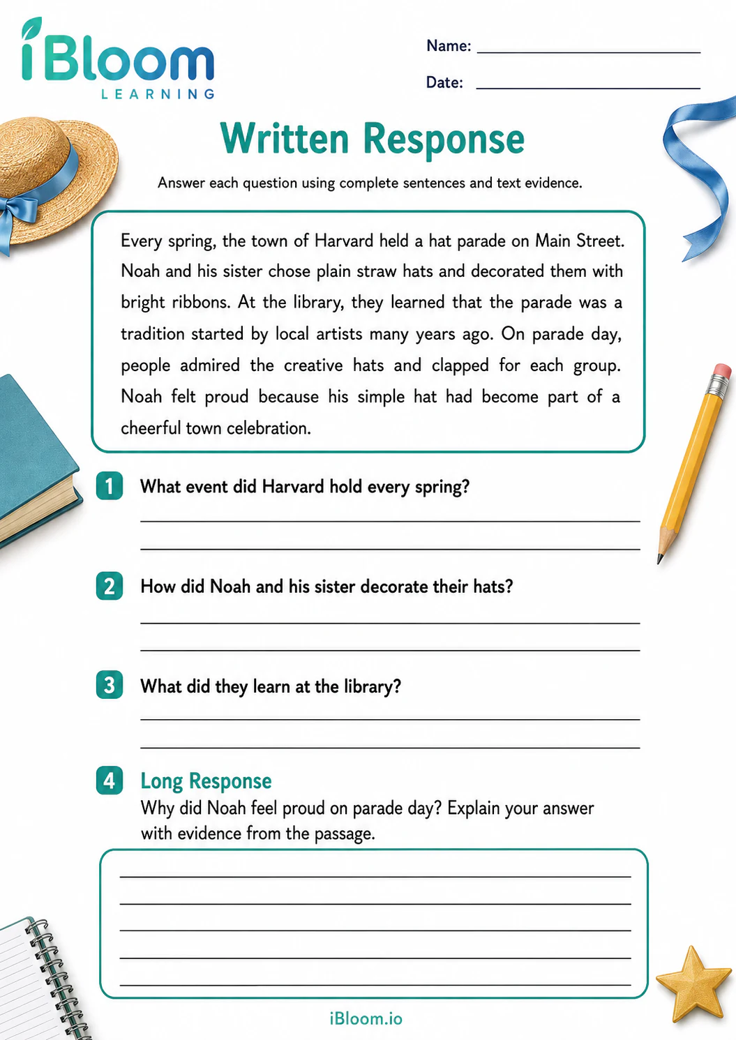 Preview page 1 of Hats In Harvard — Written Response