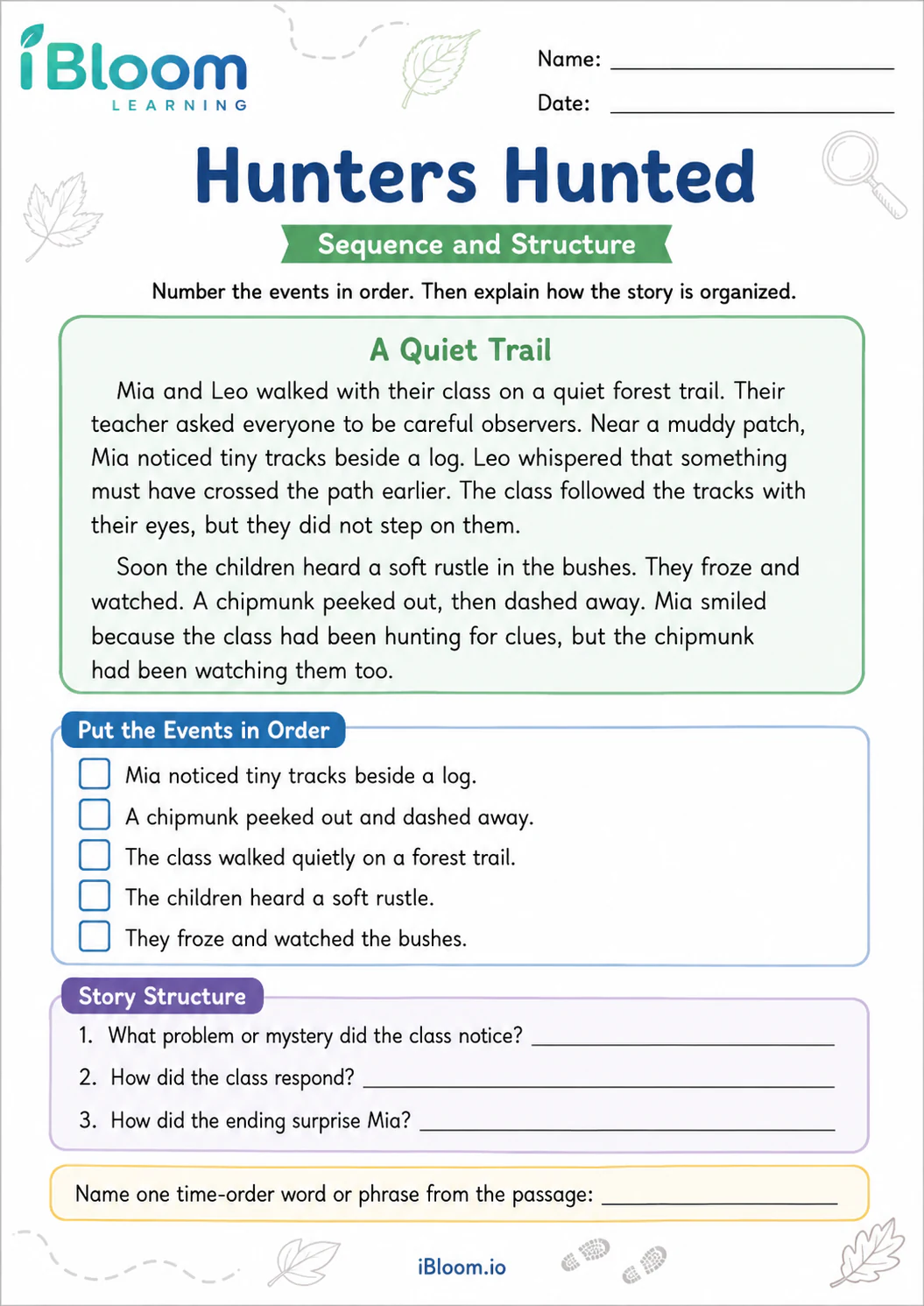 Preview page 1 of Hunters Hunted — Sequence and Structure