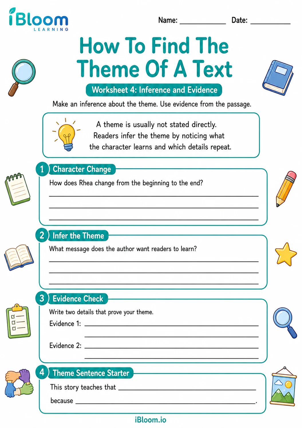 Preview page 1 of How To Find The Theme Of A Text — Inference and Evidence