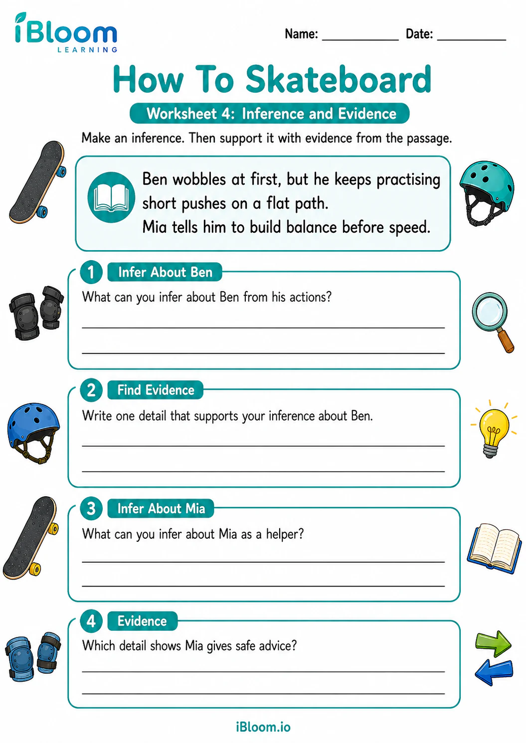 Preview page 1 of How To Skateboard — Inference and Evidence