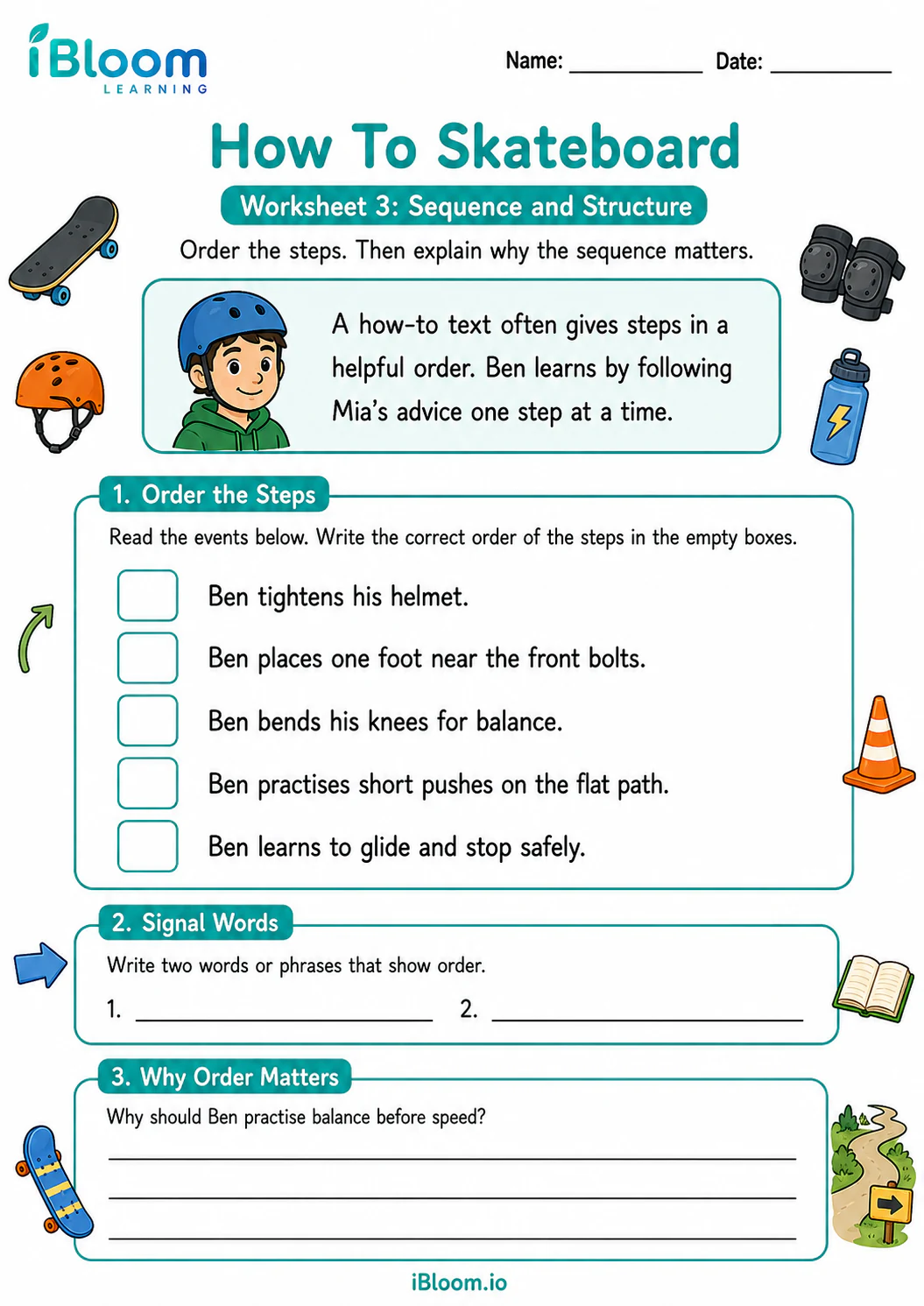 Preview page 1 of How To Skateboard — Sequence and Structure