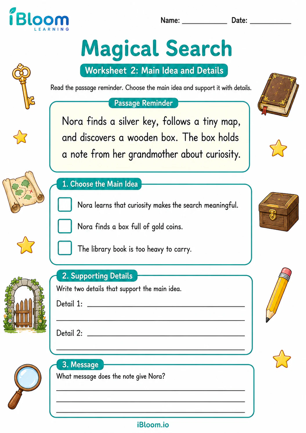 Preview page 1 of Magical Search — Main Idea and Details