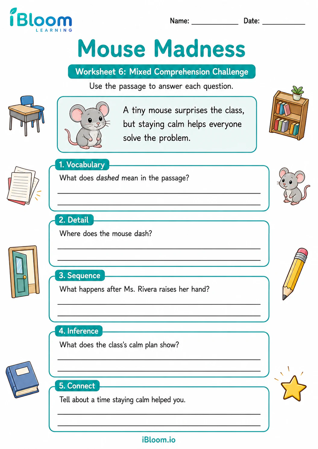 Preview page 1 of Mouse Madness — Mixed Comprehension Challenge