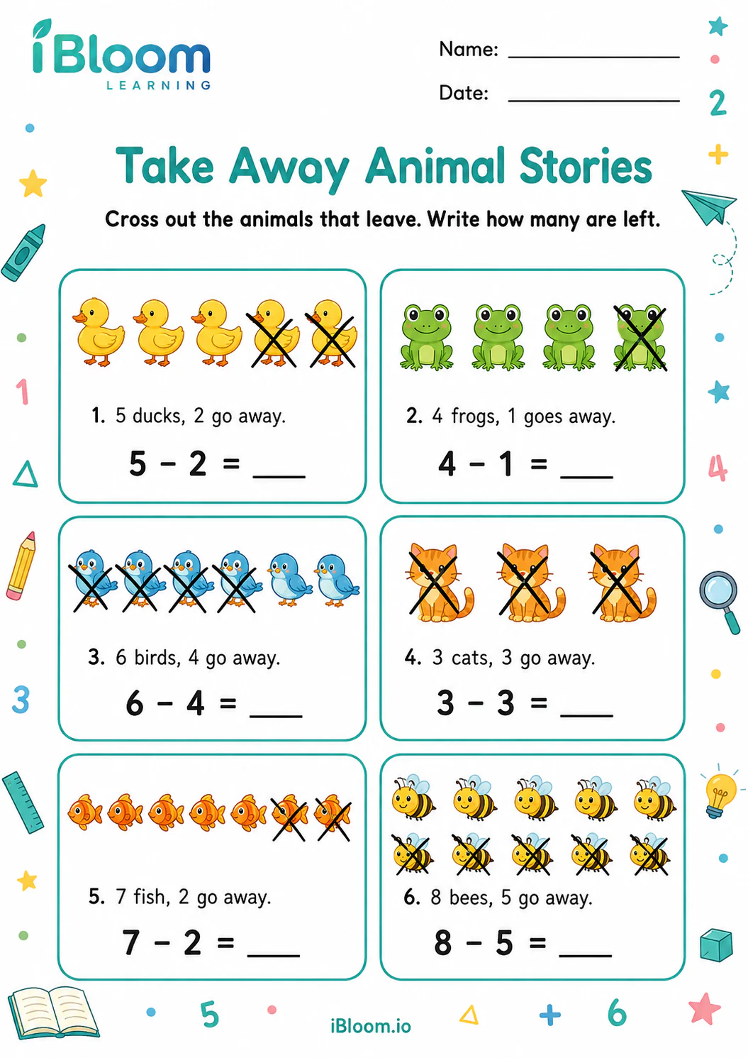 Preview page 1 of Take Away Animal Stories