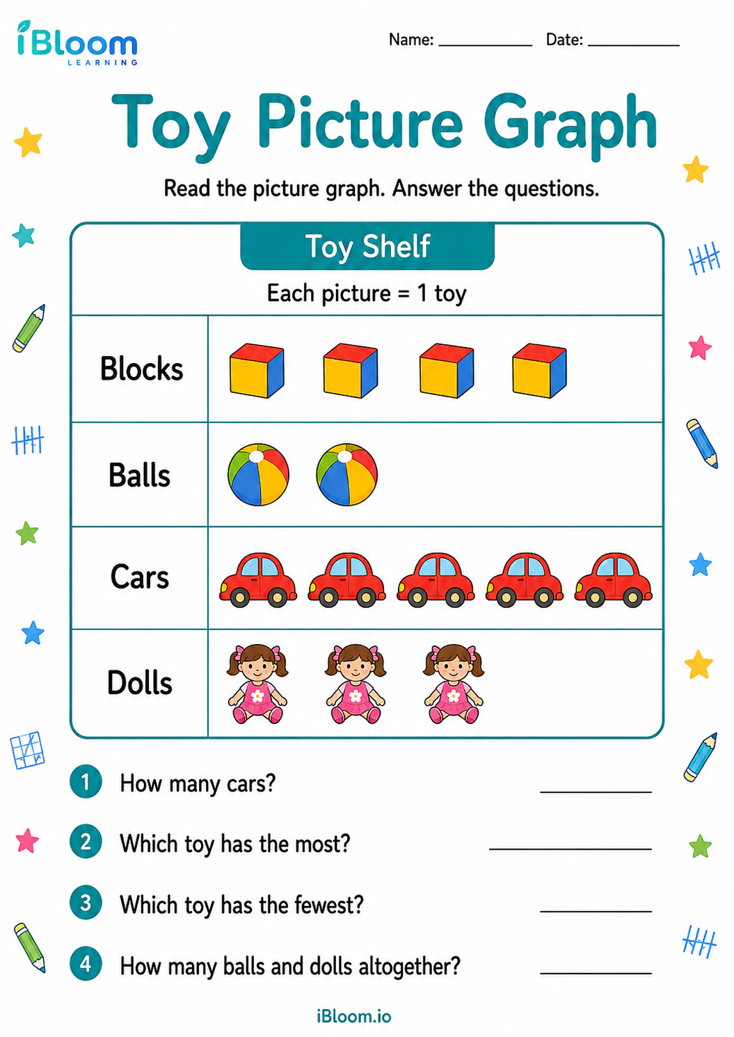 Preview page 1 of Toy Picture Graph