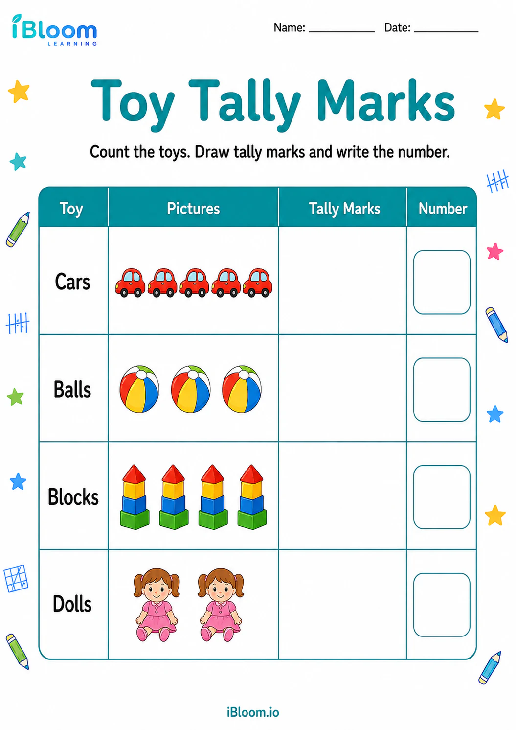 Preview page 1 of Toy Tally Marks