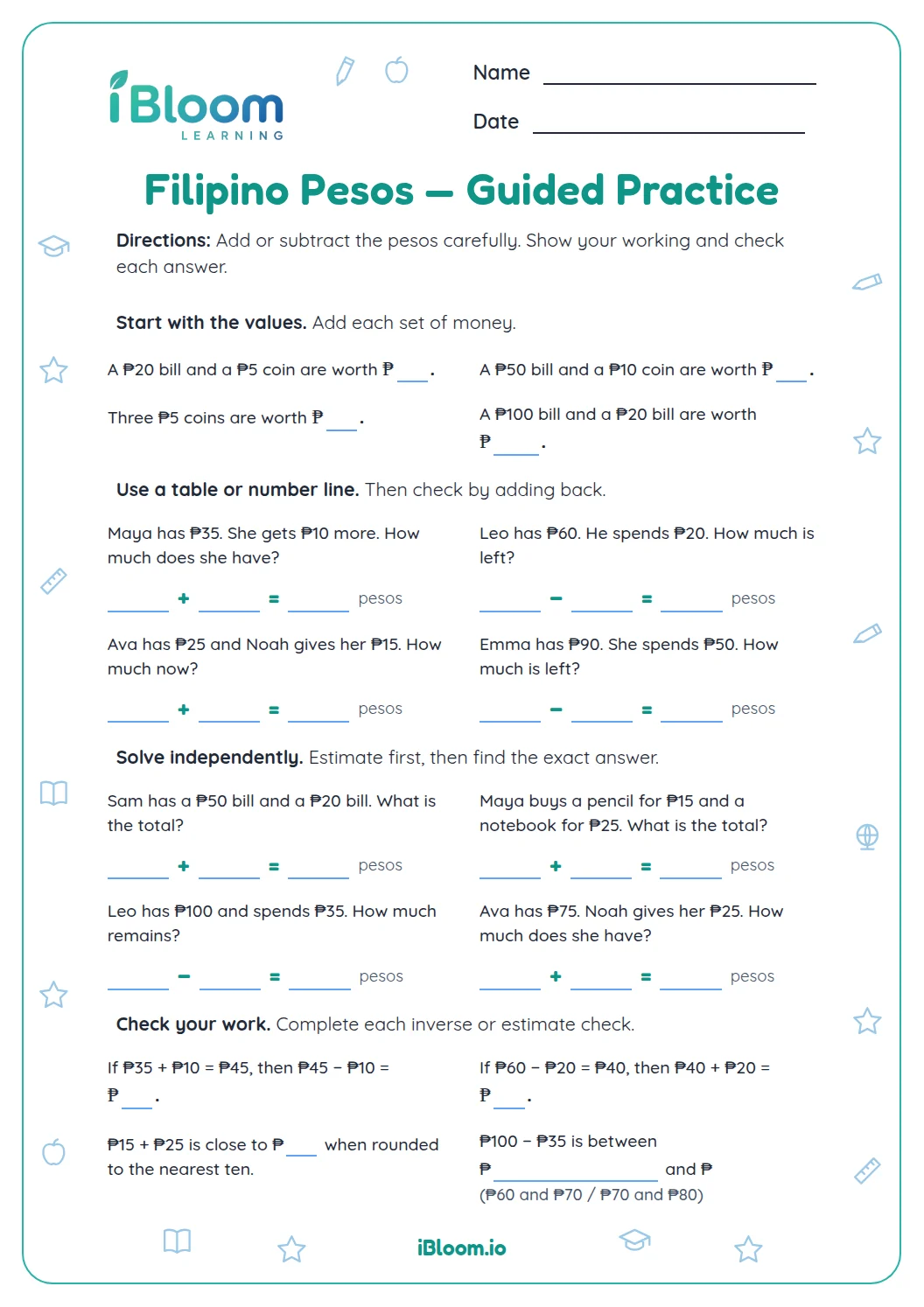 Filipino Pesos — Independent Practice | iBLOOM