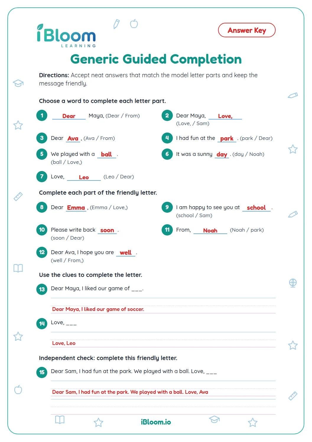 Generic — Guided Completion answer key